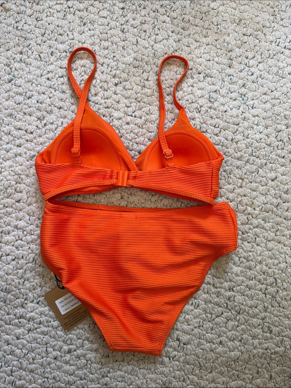 Nip/Tuck Orange Ribbed Bikini Set - Picture 3 of 6